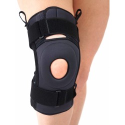 Бандаж на коленный сустав полуразъемный с пателлярным кольцом, пружинными вставками и ремнями для фиксации КС-613
